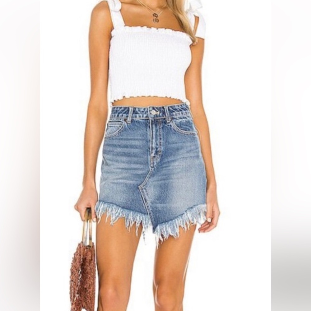 Free People Jean Skirt